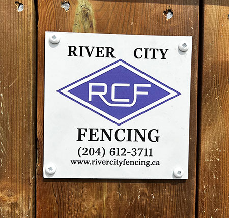 River City Fencing - Plaque on fence